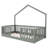 Twin Montessori Kids Floor Bed with High Rails, Pine Wood Frame & LED Light for Boys and Girls,Gray-1248700449-1248700451