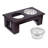 BirdRock Home Traditional Elevated Pet Feeder - Raised Dog Food and Water Stand with Stainless Steel Bowls - Adjustable for Small to Medium Breeds - Pet Feeding Station - Espresso - Small
