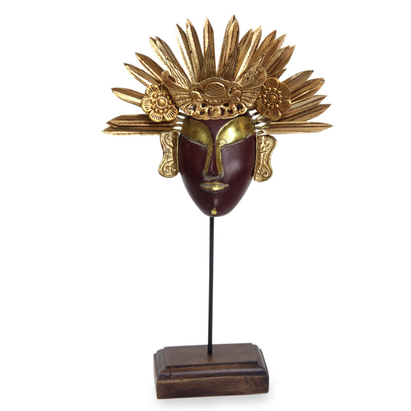 Masque décoratif artisanal Shandley Golden Sun Empress