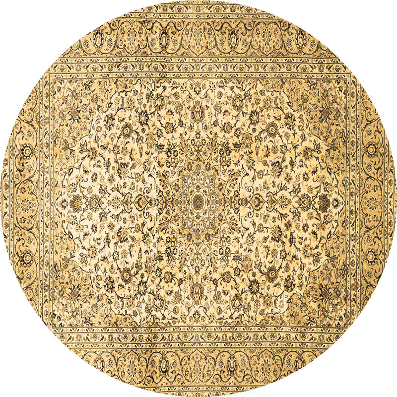 Madelayne Washable Oriental Indoor Rug, Round 6'