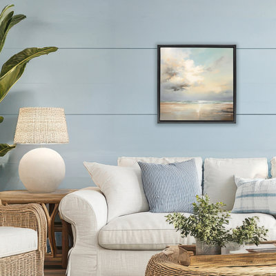 Tranquil Blue Shores Floating Frame, design by Raymond Powers