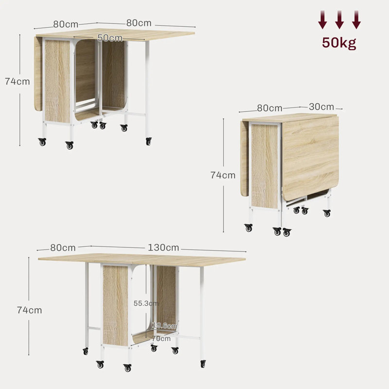 Ahniyah Metal Base Dining Table, Natural Wood