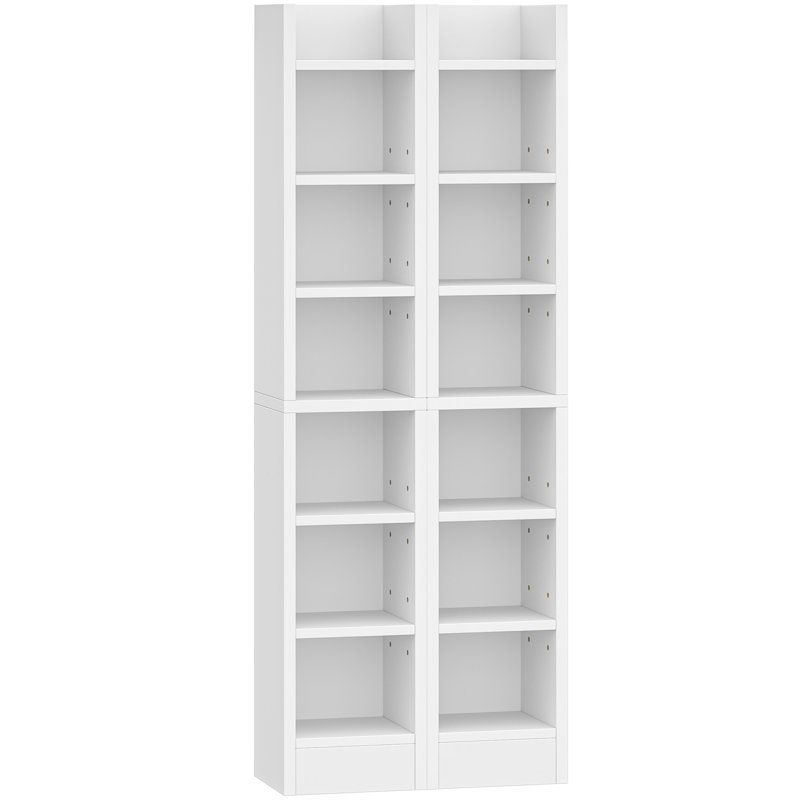CD/DVD Rack, 272 CD Storage Racks Shelf, Storage Tower with Adjustable Shelves, Media Display Stand Units for Living room, Study, 20 x 17 x 213 cm, White 