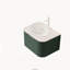 Meuble-lavabo flottant vert foncé 24 po avec armoire rayée incurvée, cuve en cristal transparent et plateau en pierre frittée-1426197276