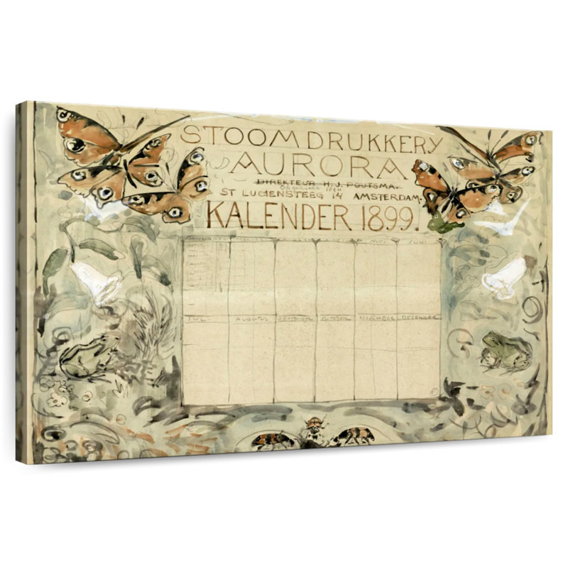Calendrier Brampt 1899 pour l'imprimante à vapeur Aurora, H 32 po x l 48 po