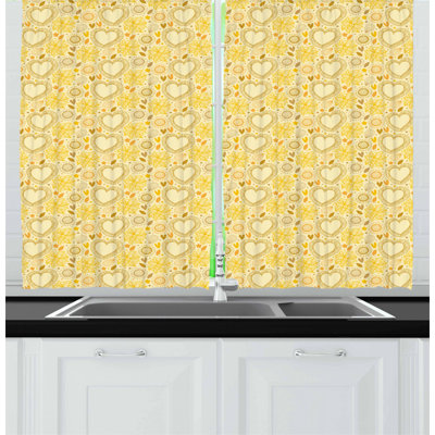 Floral Tailored Kitchen Curtain