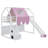 Wooden Loft Bed House-shaped Frame with a Tent-973162878-973162875