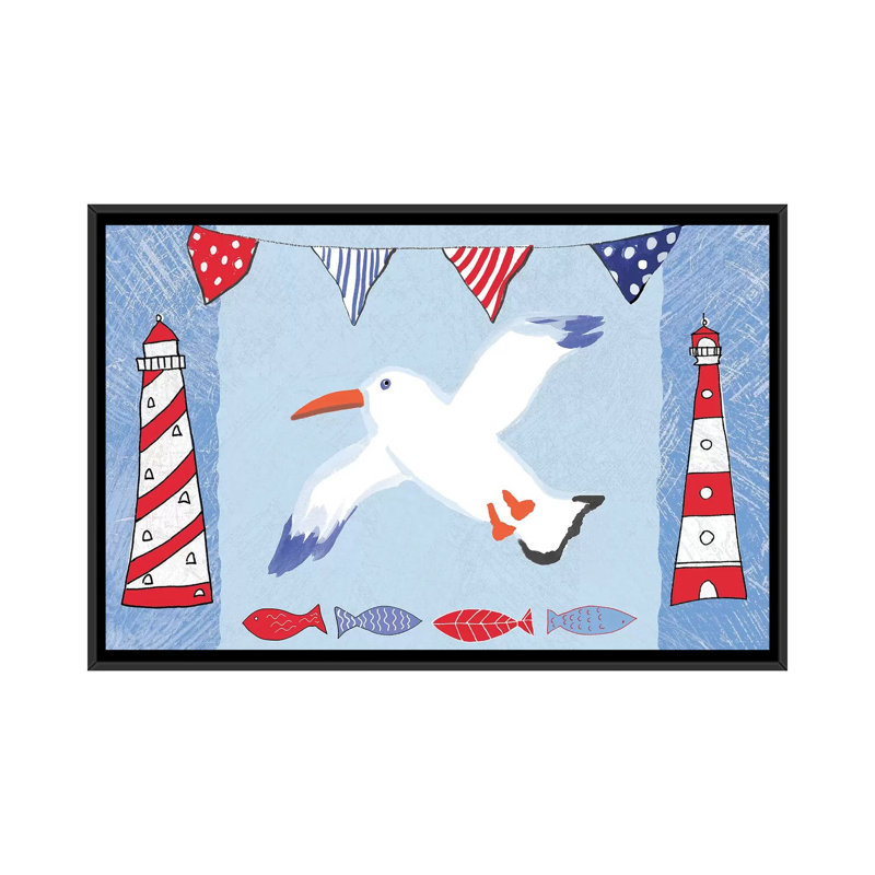 «Coastal Bird III», reproduction sur toile, H 18 po x l 26 po x P 1,5 po, Toile avec cadre noir, Pas de tapis