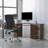 Cassiopeia Teakwood Laminate Corner Desk with Pull-Out Keyboard Tray and CPU Cart
