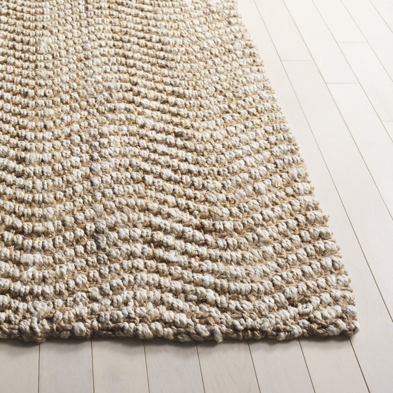 Natural Fiber Handwoven Jute Abstract Rug, Rectangle 5' x 8'