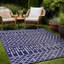 Tapis d'intérieur / extérieur marocain Aldo - bleu marine / blanc-198700937