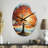 Orange Teal Maple Tree Majestic Maple - Pear Shape Decorative Orange Tree Maple Wall Clock-105482492