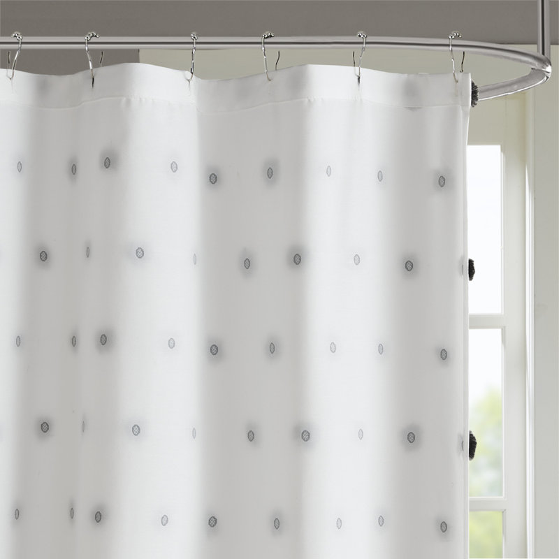 Sophie White and Black Polka Dot Shower Curtain