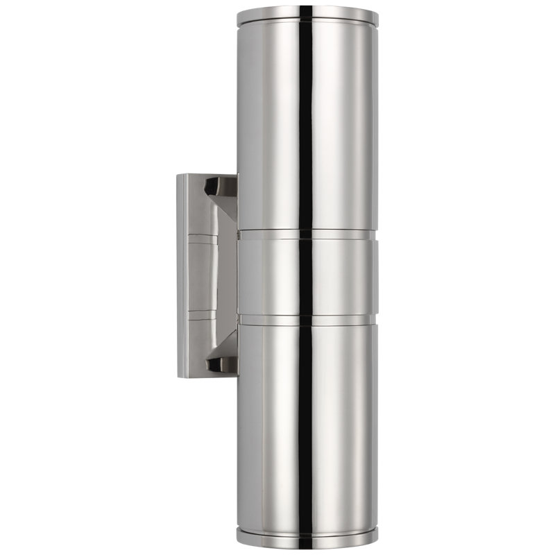 Provo - Light LED Outdoor Armed Sconce, Polished Nickel, 14" H x 4.5" W x 5.75" D, Polished Nickel
