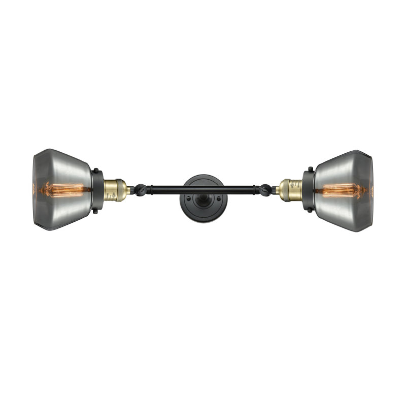 Éclairage pour salle de bain à intensité variable 2 lumières Chill, Plaqué couleur fumée, Laiton antique noir