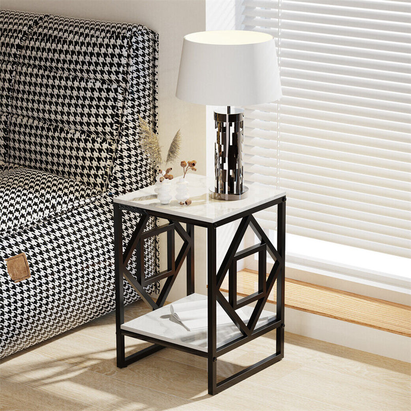 Alfio Frame End Table, Black