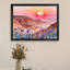 Reproduction d'art encadrée noire rétro de paysage primitif coloré-377485016