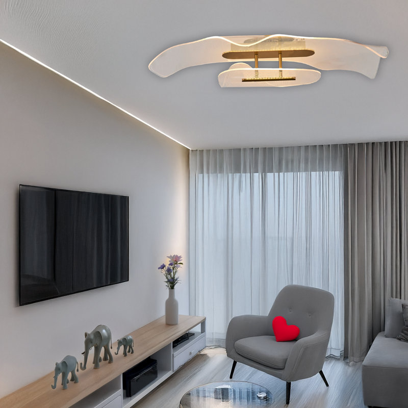 Lustre intégral en métal à DEL
