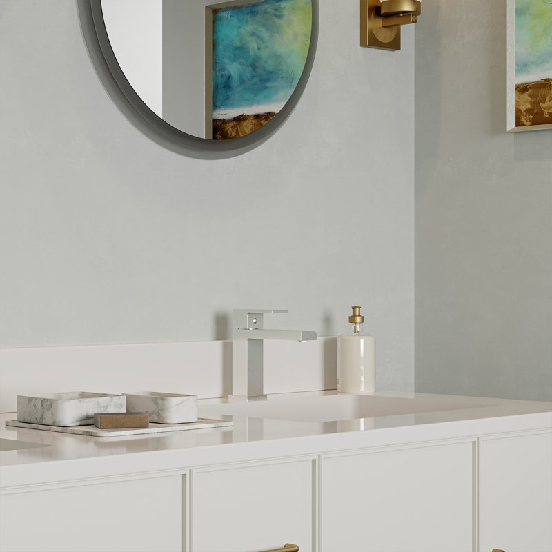 Single-handle Bathroom Faucet with Drain Assembly, Brushed Nickel