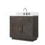 Ensemble de meuble-lavabo et robinet en marbre brun et chêne-1610472505