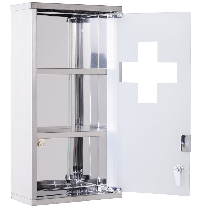 Claypoole 250mm W 480mm H Wall Mounted Required Framed Medicine Cabinet Mirror 3 Fixed