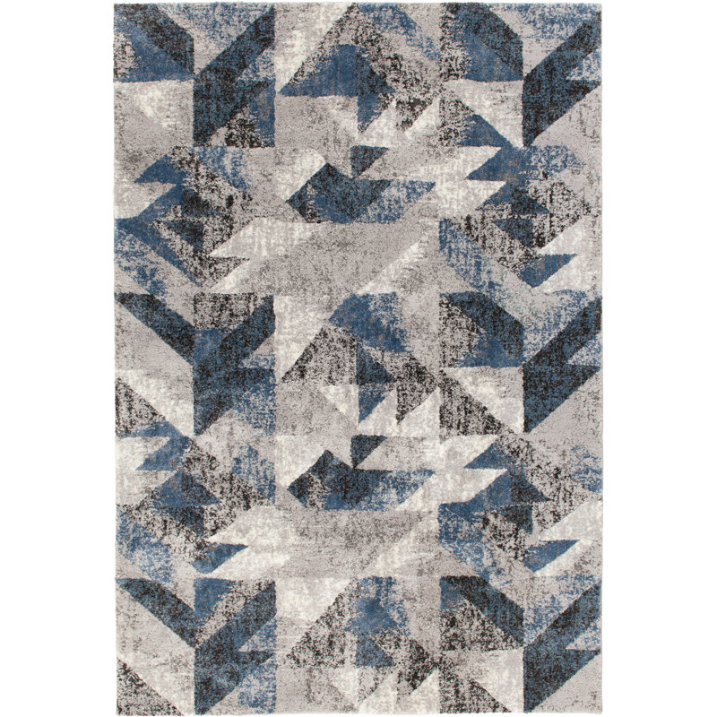 Orren Ellis Textures Gray Area Rug, Rectangle 7'10" x 9'10"