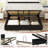 King Size Bed Frame with Lift Up Storage, Corduroy Upholstered Platform Bed with Wingback Headboard, Solid Wooden Slats, No Box Spring Needed, Hydraulic Support, Black-2035002014-2035002012