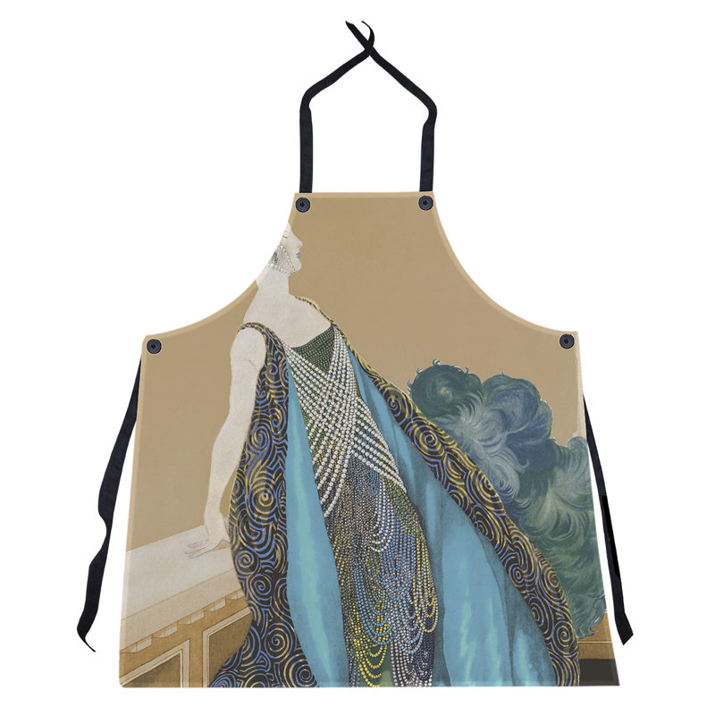 Bib Apron, Orange/Teal