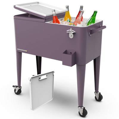 Permasteel 80-Qt Classic Outdoor Patio Cooler On Wheels