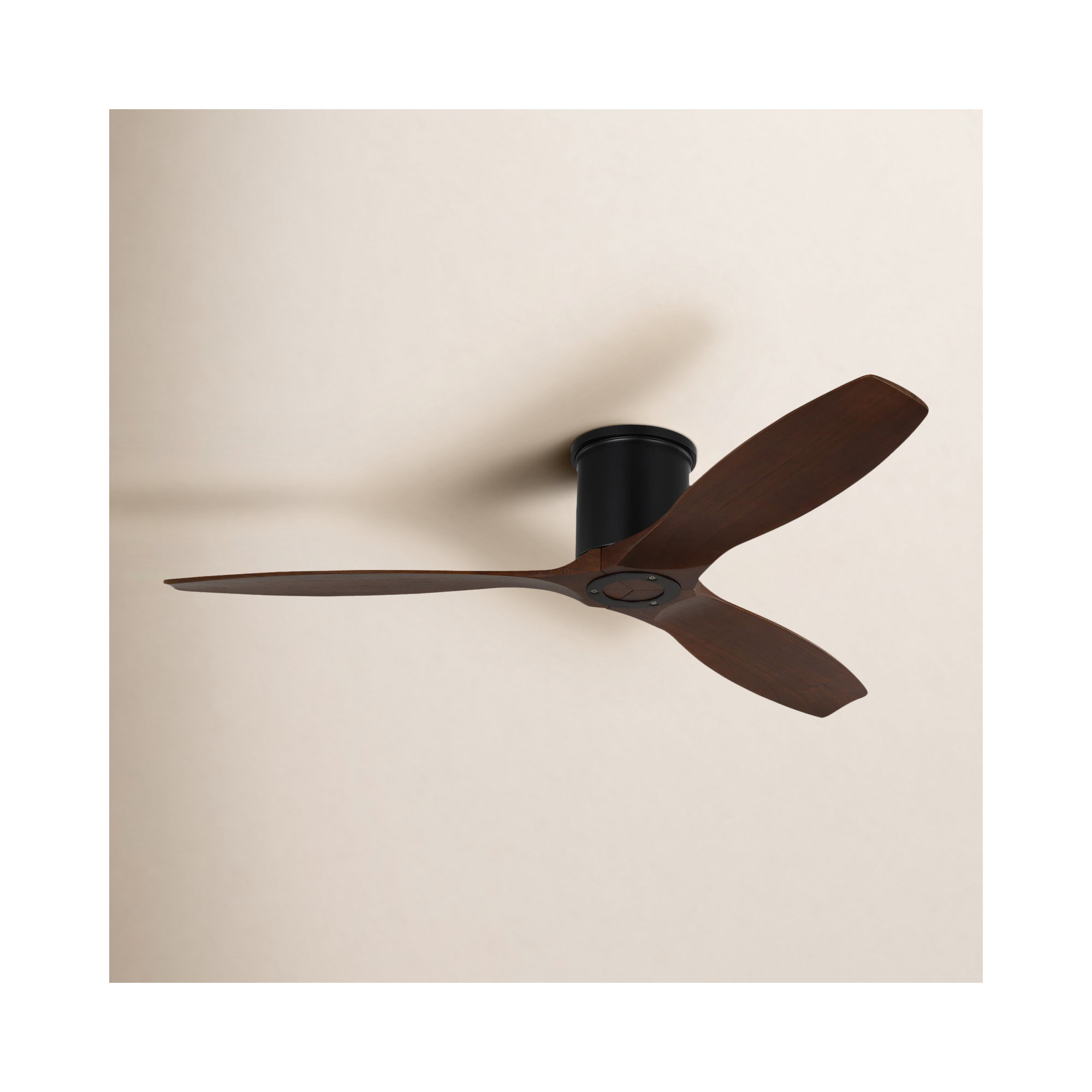 Rafaella 52'' 3 Blade Ceiling Fan, Midnight Black, Dark Walnut