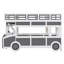 Lit superposé en forme de bus avec roues et rangement