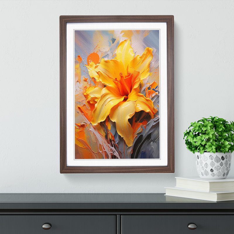 Single Picture Frame Print on Wood, 46cm H x 34cm W, Walnut Framed