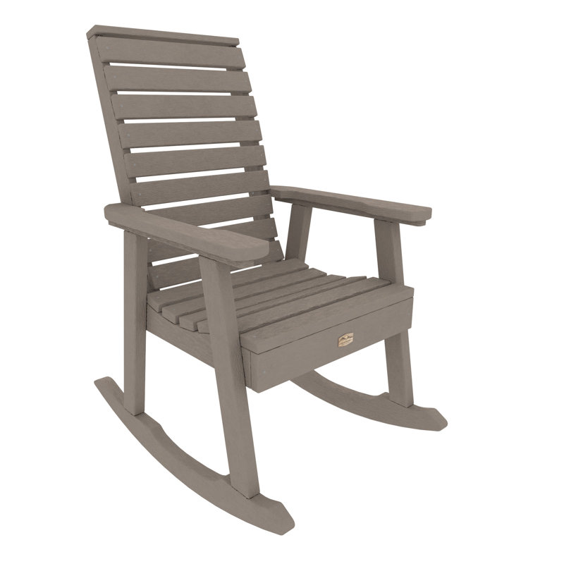 Chaise berçante en plastique Elisiah, Brun bois