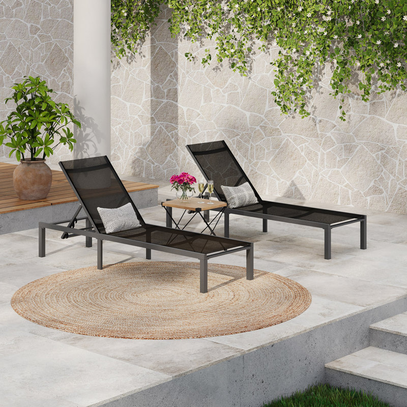 Chaise longue d'extérieur (ensemble de 2)
