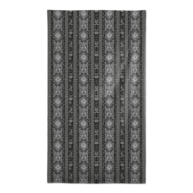 Nappe rectangulaire en polyester géométrique, Noir