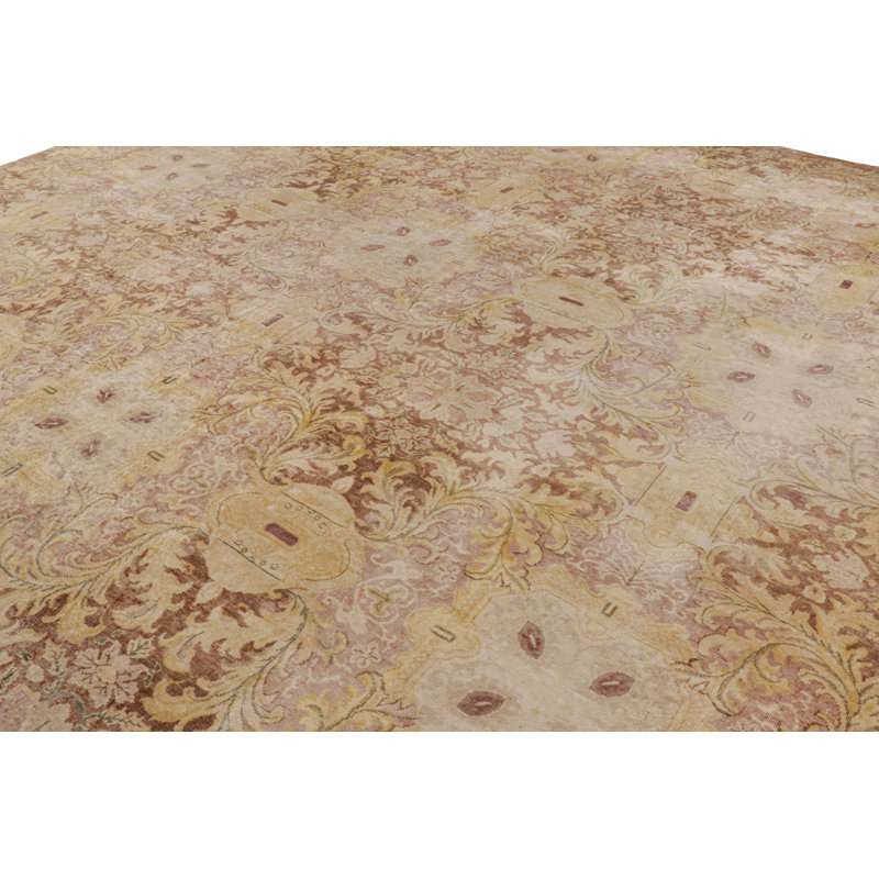 Oversized Rug & Kilim’S European Style Square Rug With Beigebrown Florals