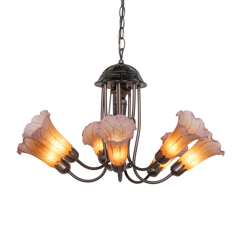 Jacumba 7 - Light Chandelier, Amber/Purple