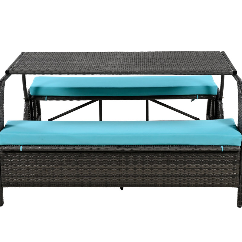 : Changes To 4 Seating And Table, For Outdoor Enjoyment With Transformative Function: 2 4 Seats Materials, Blue , Simple Assembly Instructions