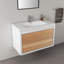 Meuble-lavabo mural simple 36 po avec comptoir à surface solide 36 po