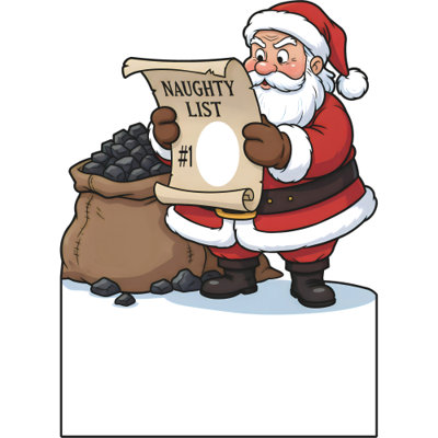 SS11309 Cartoon Santa Number 1 On Naughty List Stand In Cardboard Cutout Standee Standup