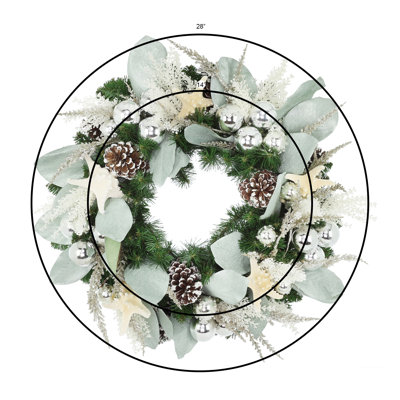Couronne de Noël 28 po avec ornements et étoile de mer