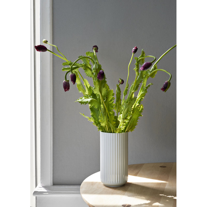 Handmade Glass Table Vase, 8.1" H x 4.3" W x 4.3" D, White