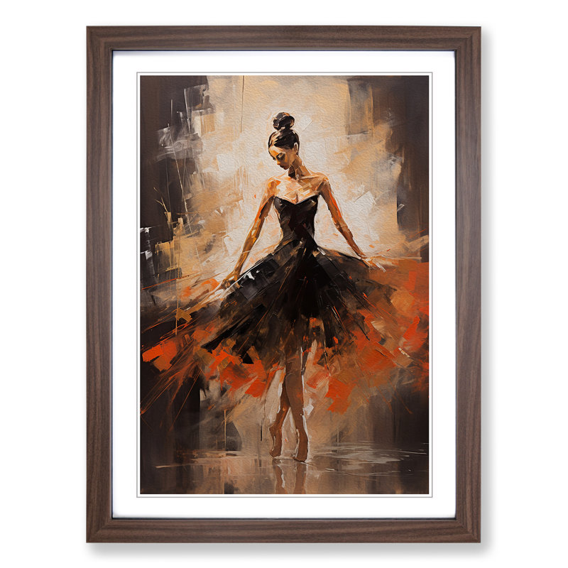 Single Picture Frame Print on Wood, 34cm H x 25cm W, Walnut Framed