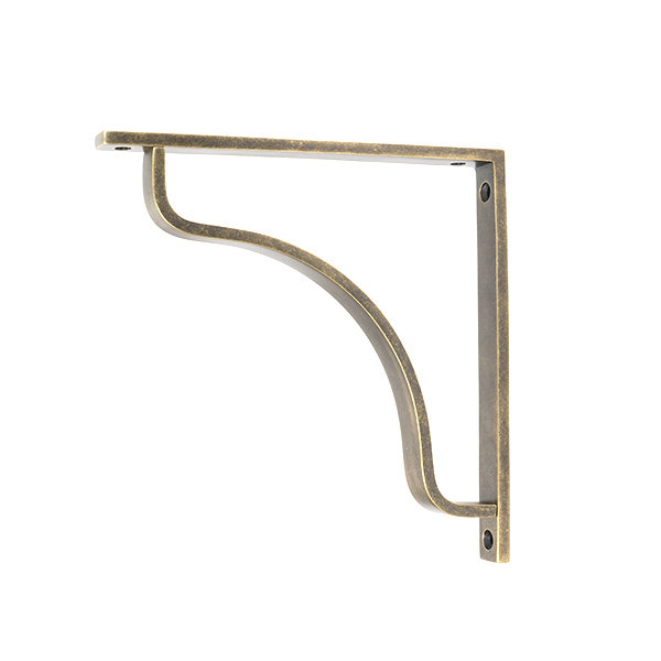 Abingdon Shelf Bracket, Satin Brass, 20cm H x 7.9cm W x 2cm D