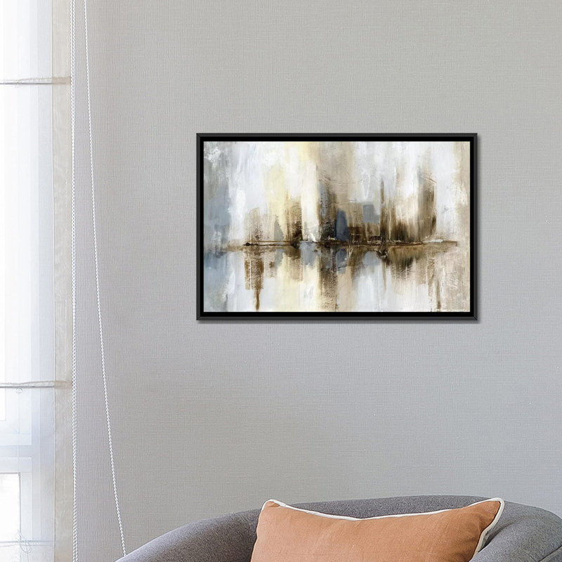 «Harbor Lights», reproduction sur toile, H 18 po x l 26 po x P 1,5 po, Toile avec cadre noir, Pas de tapis