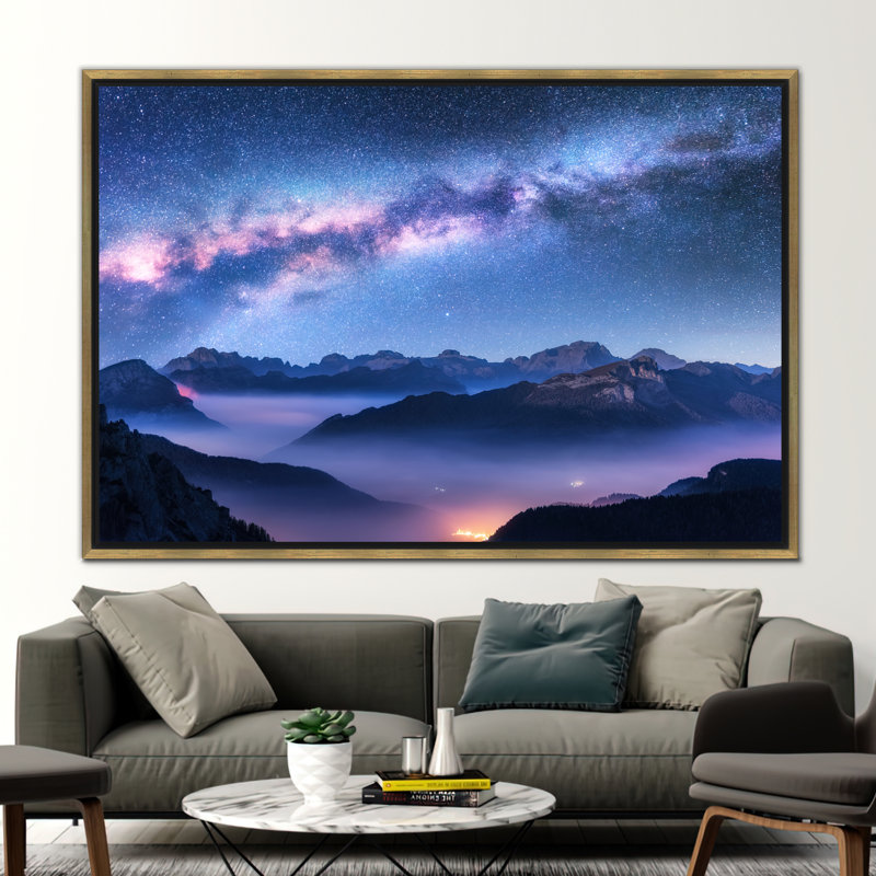 Print on Canvas, 70 cm H x 100 cm W, Gold, Floater Framed Print without Mat