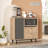 Colesen Modern Multi-Purpose Cabinet, Oak & Anthracite, 34.6 x 33.5 x 14.0 inches | 100% Melamine Coated Particle Board, 0.7 inches Thick | Metal Legs, Numerous Shelves, Wall-Mountable | Scandinavian Design for Stylish Storage-109343690