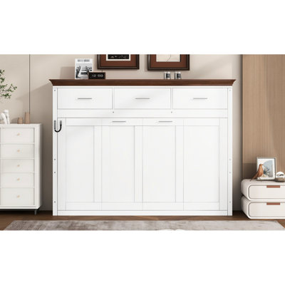 Lit simple blanc, 3 tiroirs pour le rangement et la construction, lit peu encombrant et durable, blanc, grand espace de rangement, facile à assembler