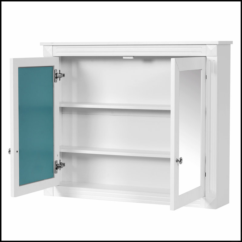 Armoire de rangement murale pour salle de bain avec 2 miroirs et étagères réglables, armoire à pharmacie moderne et durable pour une fonctionnalité accrue