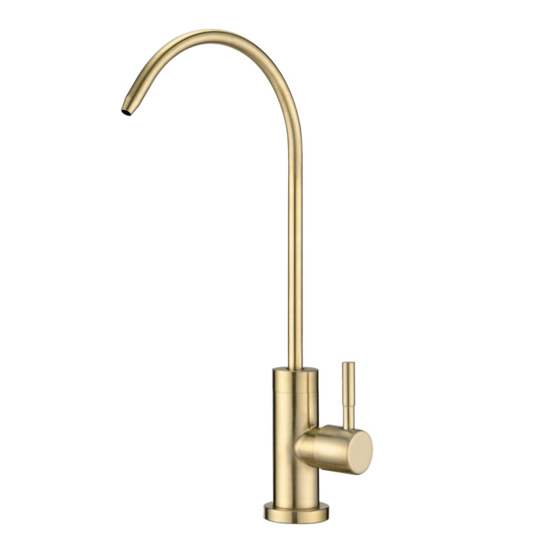 Topcraft Single Handle Single Hole Kitchen Drinking Water Faucet, Brushed Gold